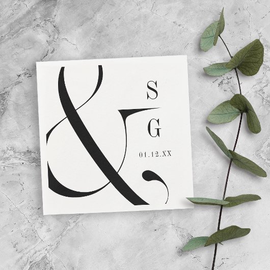 Moderne minimalistische typografie koppels monogra servet