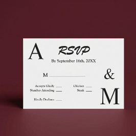 Moderne Minimalistische Typografie Monogram RSVP K Kaartje
