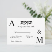 Moderne Minimalistische Typografie Monogram RSVP K Kaartje (Staand voorkant)