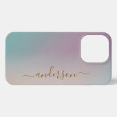 Moderne minimalistische typografie naam monogramme iPhone hoesje (Achterkant horizontaal)