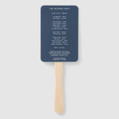 Moderne Minimalistische Typografie Navyblauw Grijs Handwaaier (Achterkant)