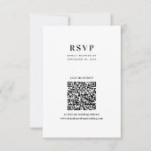 Moderne Minimalistische Typografie QR Code Trouwen RSVP Kaartje (Voorkant)