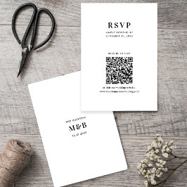 Moderne Minimalistische Typografie QR Code Trouwen RSVP Kaartje