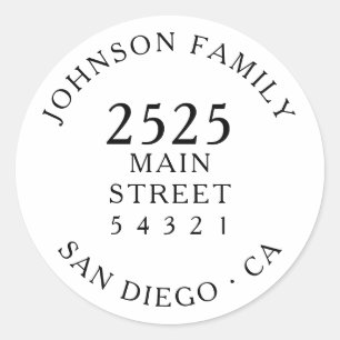 Moderne Minimalistische Typografie Retouradres  Ronde Sticker