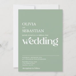 Moderne minimalistische typografie Sage Green Wedd Kaart