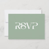 Moderne minimalistische typografie Sage Green Wedd RSVP Kaartje (Achterkant)