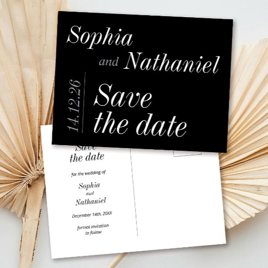 Moderne minimalistische typografie Save the Date Briefkaart
