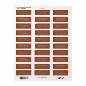 Moderne minimalistische typografie Terracotta Adre Etiket (Full Sheet)