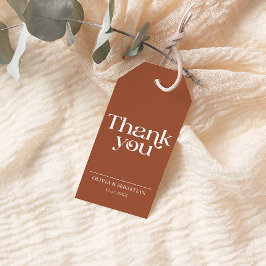 Moderne minimalistische typografie Terracotta brui Cadeaulabel