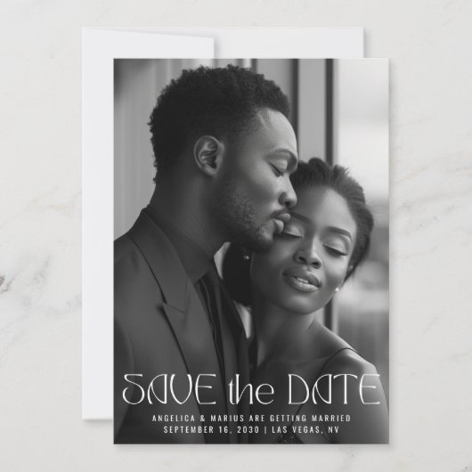 Moderne minimalistische typografie Volledige foto  Save The Date (Voorkant)