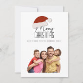 Moderne minimalistische typografie Vrolijke kerstf Feestdagenkaart (Voorkant)