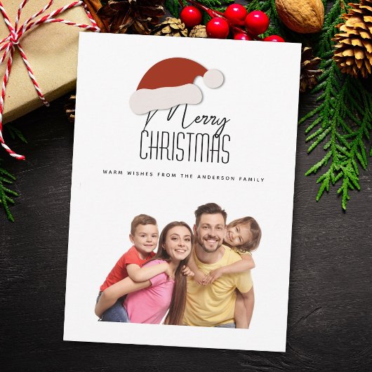 Moderne minimalistische typografie Vrolijke kerstf Feestdagenkaart