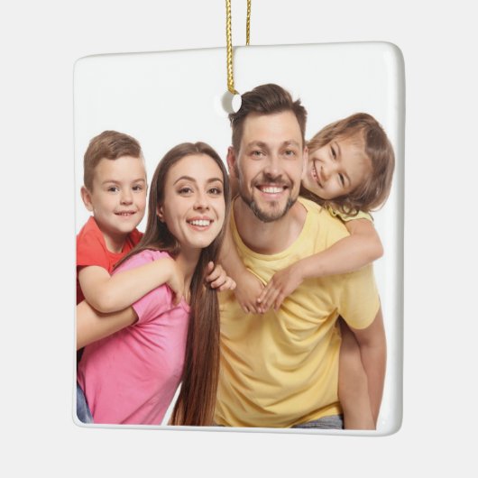 Moderne minimalistische typografie Vrolijke kerstf Keramisch Ornament (Links)