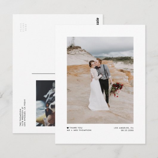 Moderne minimalistische typografie Weddenschap Dan Briefkaart (Voorkant / Achterkant)