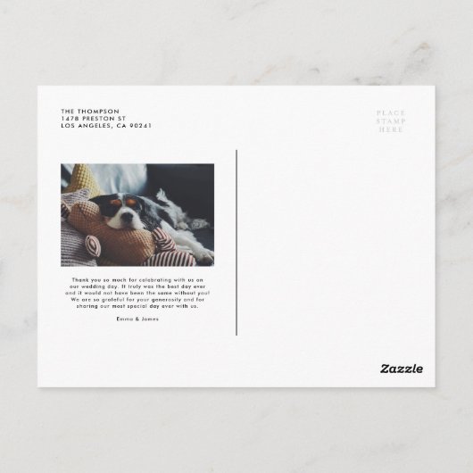 Moderne minimalistische typografie Weddenschap Dan Briefkaart (Achterkant)