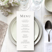 Moderne minimalistische typografie Wedding Menu Ka