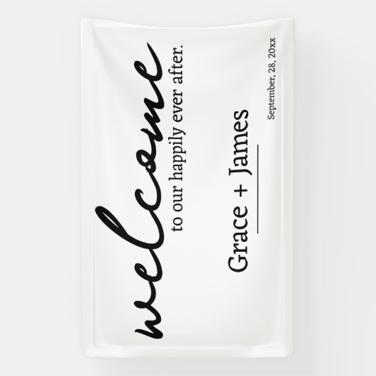 Moderne minimalistische typografie Welkom bruiloft Spandoek (Verticaal)