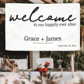 Moderne minimalistische typografie Welkom bruiloft Spandoek