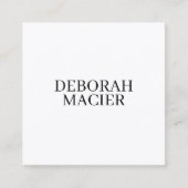 Moderne minimalistische typografie Wit Vierkante Visitekaartje (Voorkant)