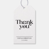 Moderne minimalistische typografie Witte bruiloft Cadeaulabel (Voorkant)