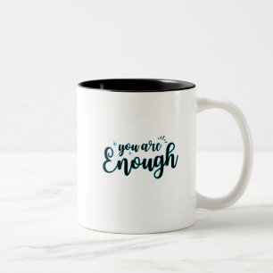 Moderne Minimalistische Typografie Zelfliefde Cita Tweekleurige Koffiemok