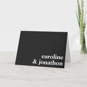 Moderne minimalistische typografie   Zwart Notitiekaartje