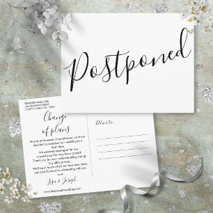 Moderne Minimalistische Uitgesteld Evenement Scrip Briefkaart