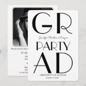 Moderne minimalistische uitnodiging tot Afstuderen (Voorkant / Achterkant)