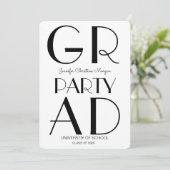 Moderne minimalistische uitnodiging tot Afstuderen (Staand voorkant)