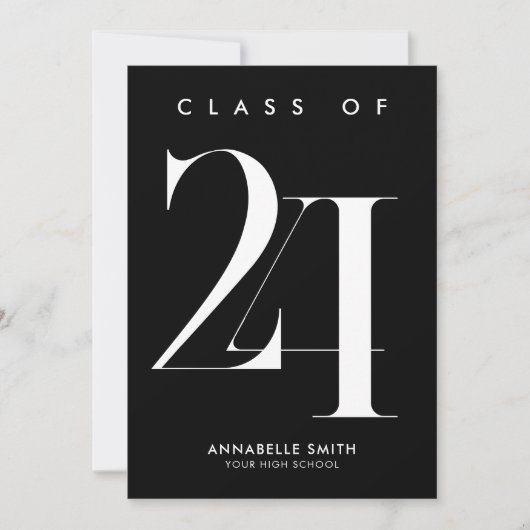 Moderne minimalistische uitnodiging tot Afstuderen (Voorkant)