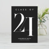 Moderne minimalistische uitnodiging tot Afstuderen (Staand voorkant)