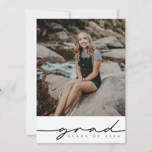 Moderne minimalistische uitnodiging tot Afstuderen (Voorkant)