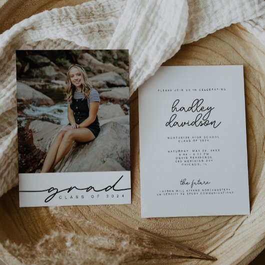 Moderne minimalistische uitnodiging tot Afstuderen