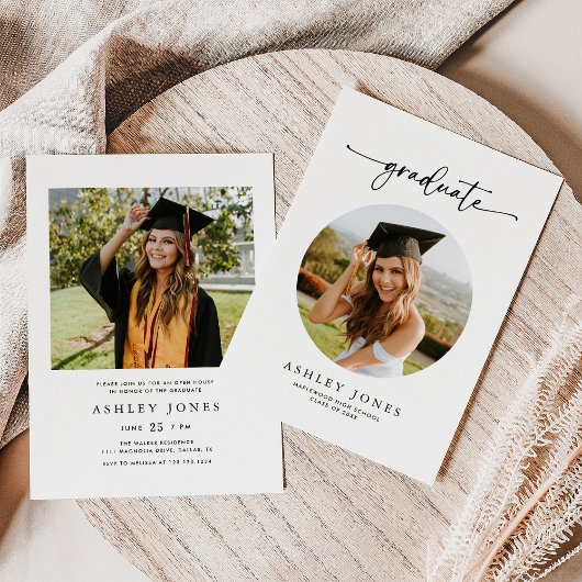 Moderne minimalistische uitnodiging tot Afstuderen