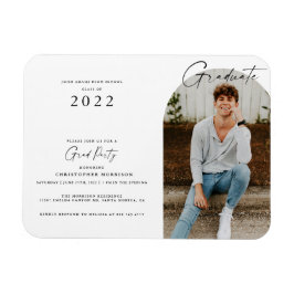 Moderne minimalistische uitnodiging tot Afstuderen Magneet