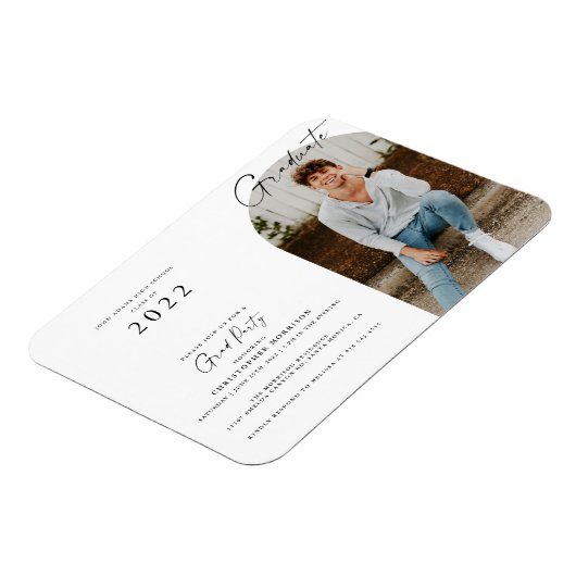 Moderne minimalistische uitnodiging tot Afstuderen Magneet (Linkerzijde)