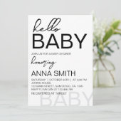 Moderne minimalistische uitnodiging tot Baby showe (Staand voorkant)