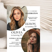 Moderne Minimalistische Uitnodiging Twee Foto's Du