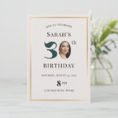 Moderne minimalistische uitnodiging van 30e verjaa (Staand voorkant)