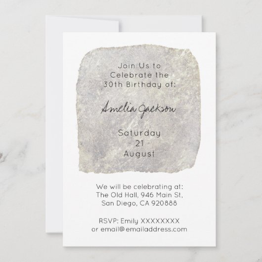 Moderne minimalistische uitnodiging van 30e verjaa (Voorkant)