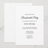 Moderne minimalistische uitnodiging van de Bachelo (Voorkant / Achterkant)