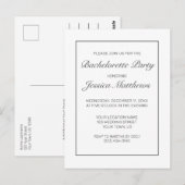 Moderne minimalistische uitnodiging van de Bachelo (Voorkant / Achterkant)
