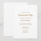 Moderne minimalistische uitnodiging van de Bachelo (Voorkant / Achterkant)