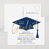 Moderne minimalistische uitnodiging van de GraduPa (Voorkant / Achterkant)