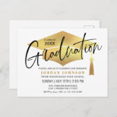 Moderne minimalistische uitnodiging van de GraduPa (Voorkant / Achterkant)