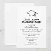 Moderne minimalistische uitnodiging van de GraduPa (Voorkant / Achterkant)