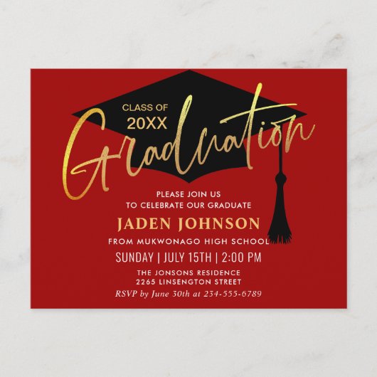 Moderne minimalistische uitnodiging van de GraduPa (Voorkant)