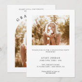 Moderne Minimalistische Uitnodiging Voor Afstudeer (Voorkant / Achterkant)