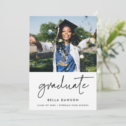 Moderne minimalistische uitnodiging voor afstudere