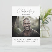 Moderne Minimalistische Uitnodiging voor Begrafeni (Staand voorkant)